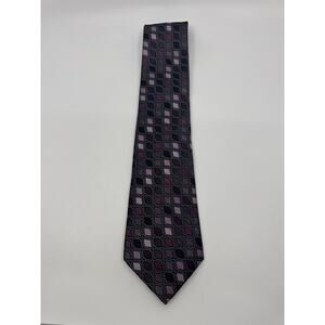 Stafford Essentials Purple And Pink Block Pattern Men's Neck Tie